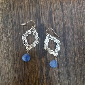 Elegant Silver and Blue Dangle Earrings
